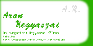 aron megyaszai business card